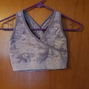 Gymshark Lavendar Grey Camo Sports Bra Medium